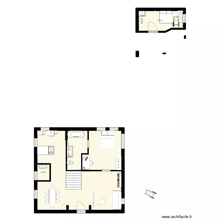 maison amménagée. Plan de maison amménagée. Plan de