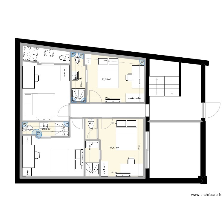 2èm G chambres/7. Plan de 0 pièce et 0 m2