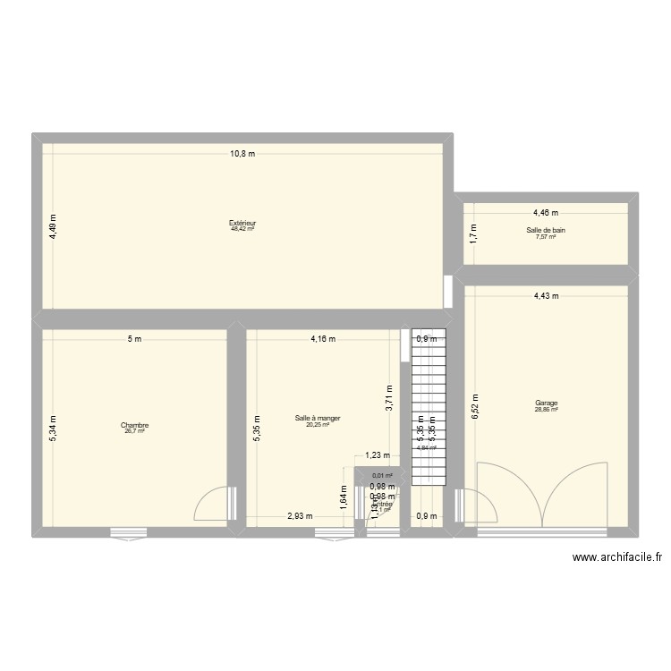 louesme actuel. Plan de 8 pièces et 138 m2