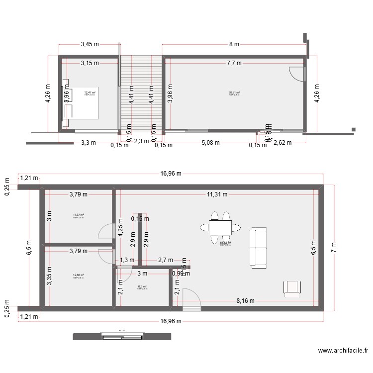 House 4 ADW. Plan de 6 pièces et 139 m2