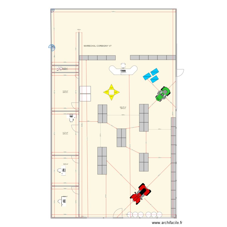 Maréchal Corbigny V7. Plan de 6 pièces et 311 m2