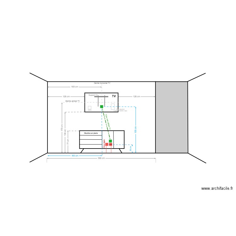Plan  électrique mur chambre parents. Plan de 0 pièce et 0 m2