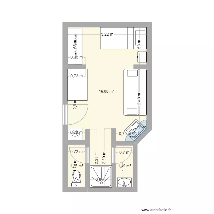 Plan Valfr&eacute;jus. Plan de 3  et 19 m²