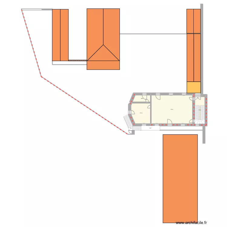RELEVES REZ DE CHAUSSEE. Plan de 4 et 119 m² RELEVES REZ DE CHAUSSEE. Plan de 4 et 119 m²