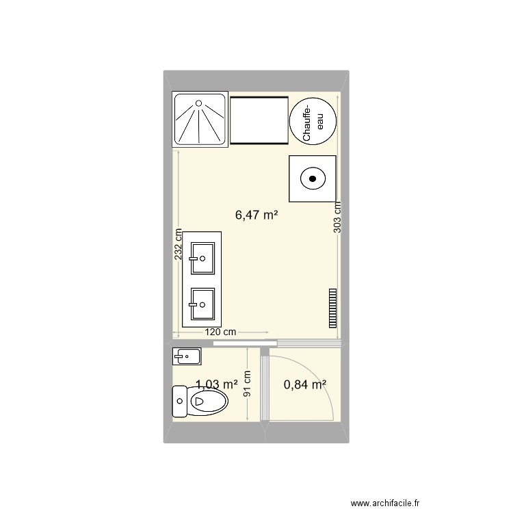 SdB. Plan de 0 pièce et 0 m2