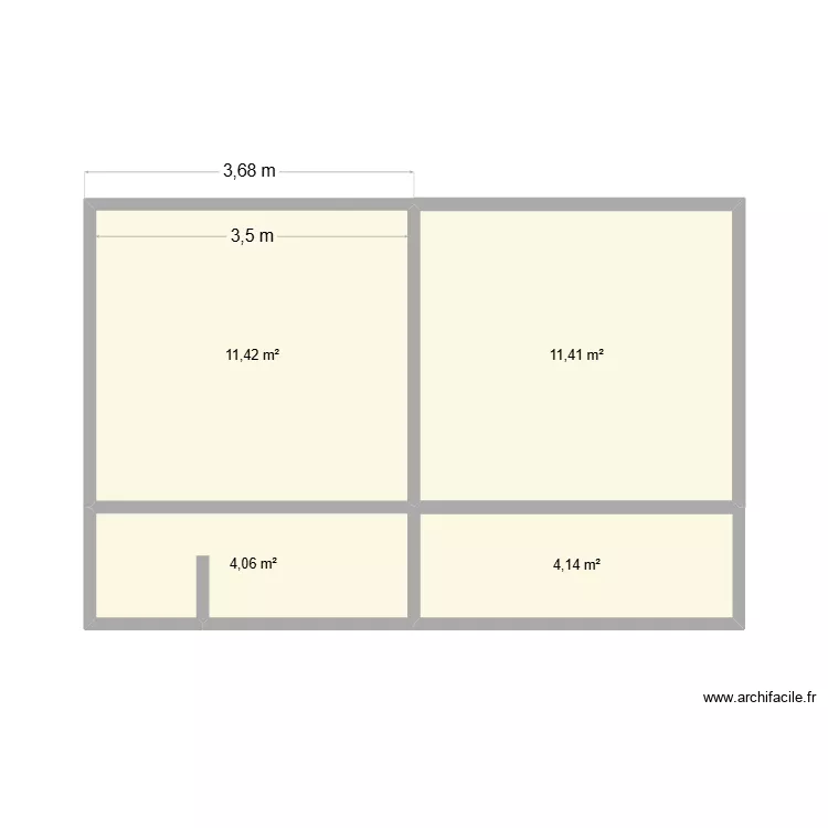 PIECE SIMPLE. Plan de 4 et 31 m² PIECE SIMPLE. Plan de 4 et 31 m²