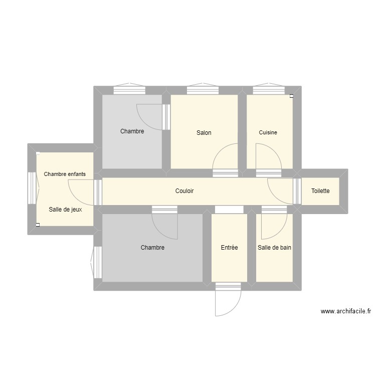 maison maman. Plan de 8 pièces et 35 m2