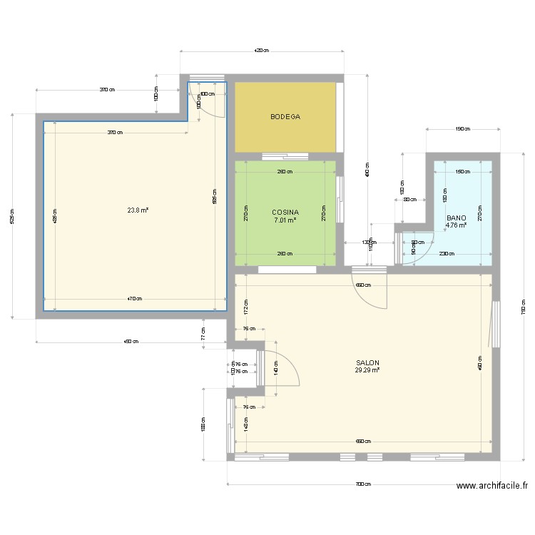 CASA CARDENAS. Plan de 5 pièces et 70 m2