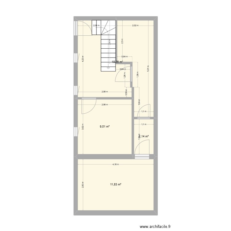maison coul rdc new. Plan de 4 pièces et 41 m2