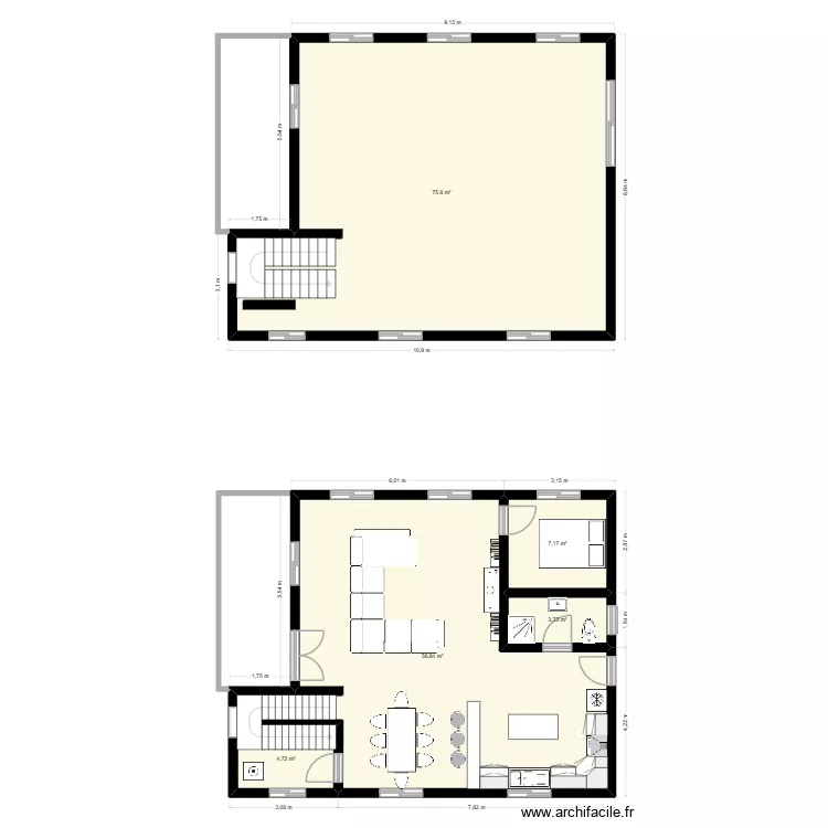 Sweety Home. Plan de 5  et 148 m²