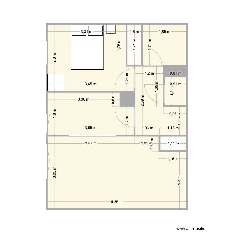 Plan total 27 r HR. Plan de 10 pièces et 44 m2