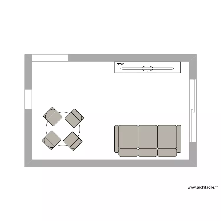 Salon. Plan de 1 Pièce et 20 m²