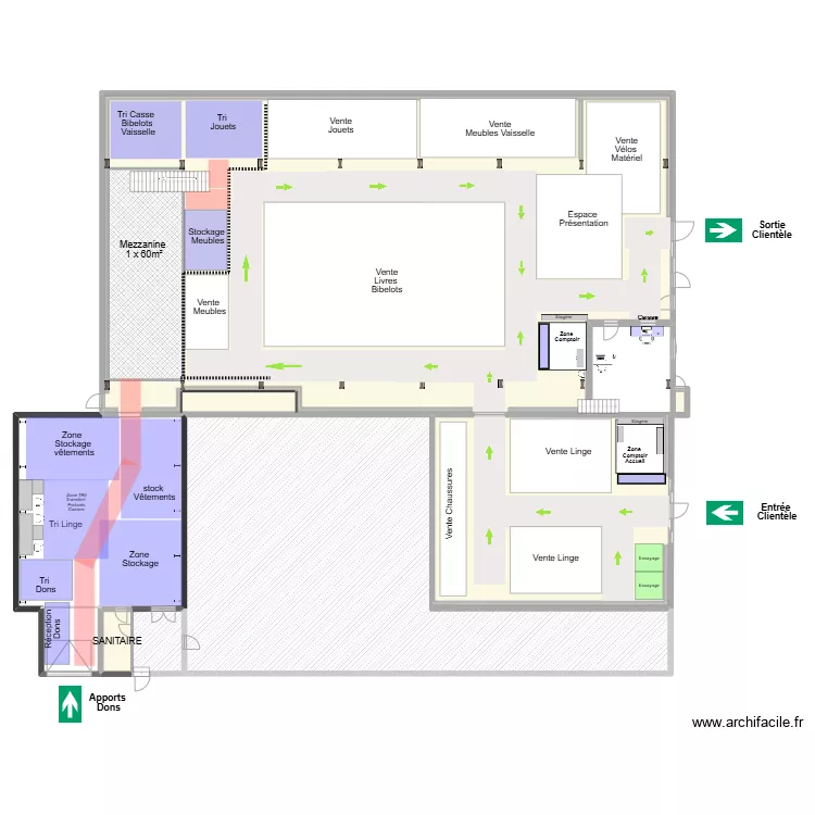 MEZZANINE 1x60m&sup2; 20/01/2025. Plan de 