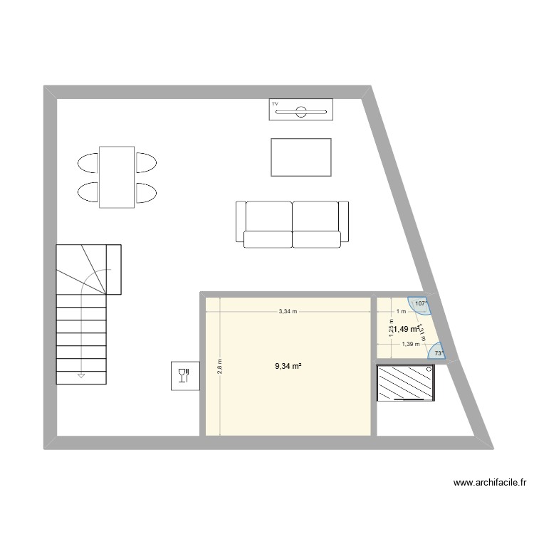 RDC. Plan de 0 pièce et 0 m2