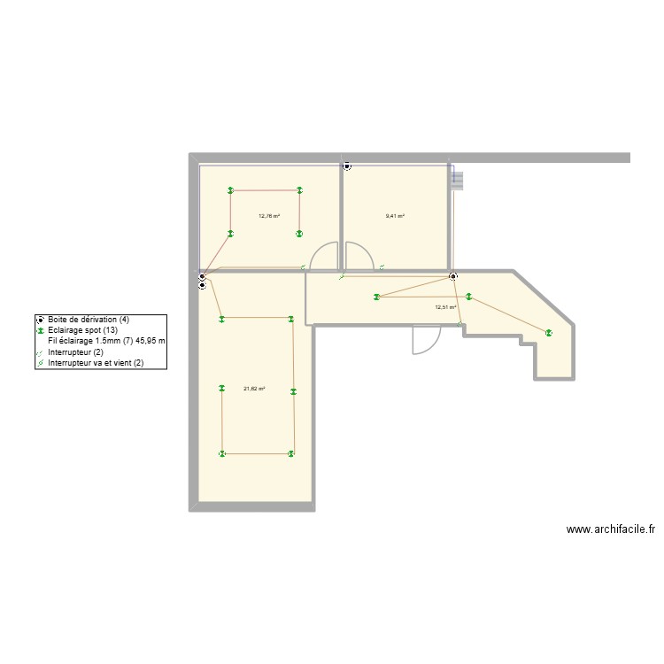Seyssins_sous-sol. Plan de 4 pièces et 56 m2