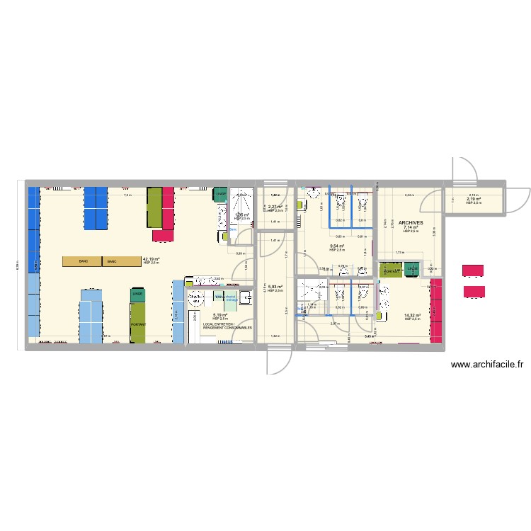 PROJET 3-Sanitaires et Vestiaires ARMEN. Plan de 0 pièce et 0 m2