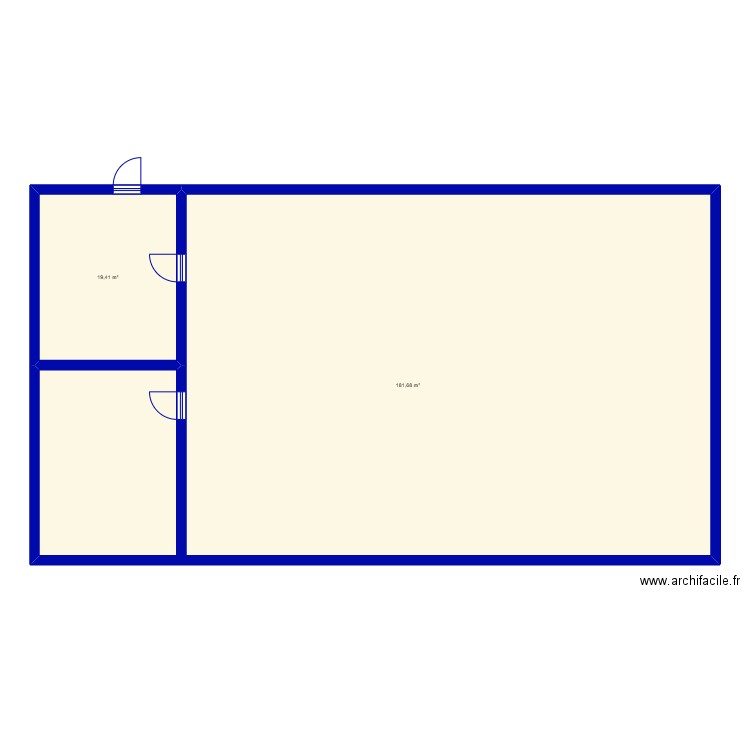 garage. Plan de 2 pièces et 201 m2