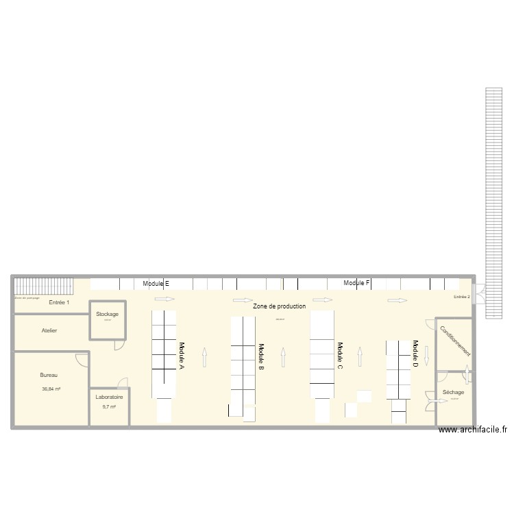 Plan actuel Camaret 1 pour certification BIO . Plan de 5 pièces et 459 m2