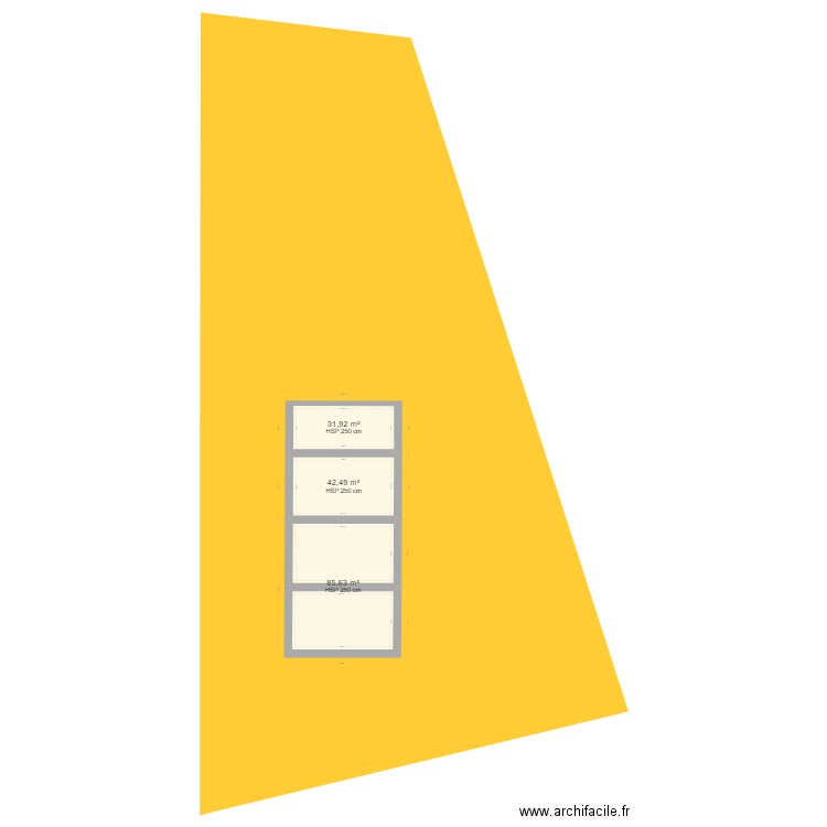 Ferme2. Plan de 3 pièces et 160 m2