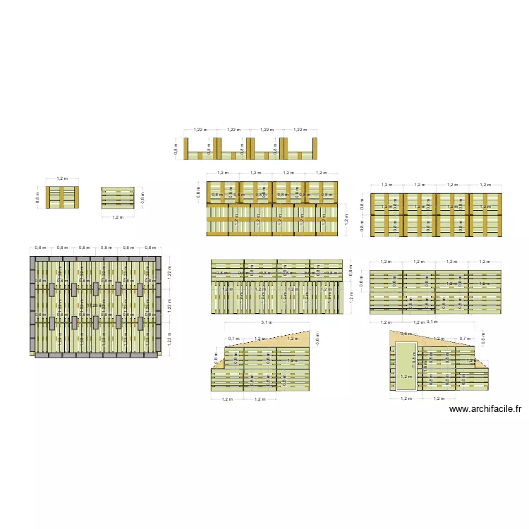 poulailler 9. Plan de 1  et 17 m²