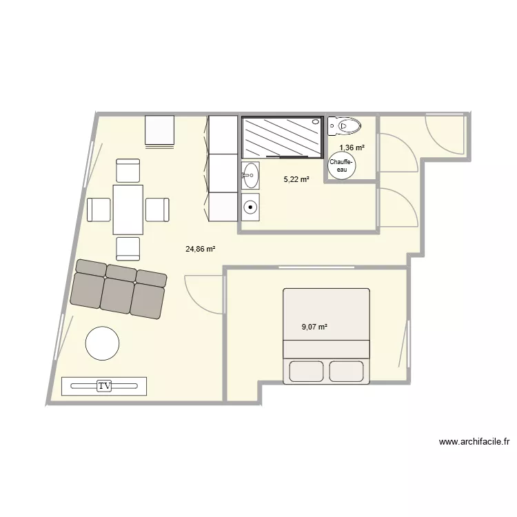 TRISTAN FRANCOZ. Plan de 4 Pièces et 41 m² TRISTAN FRANCOZ. Plan de 4 Pièces et 41 m²