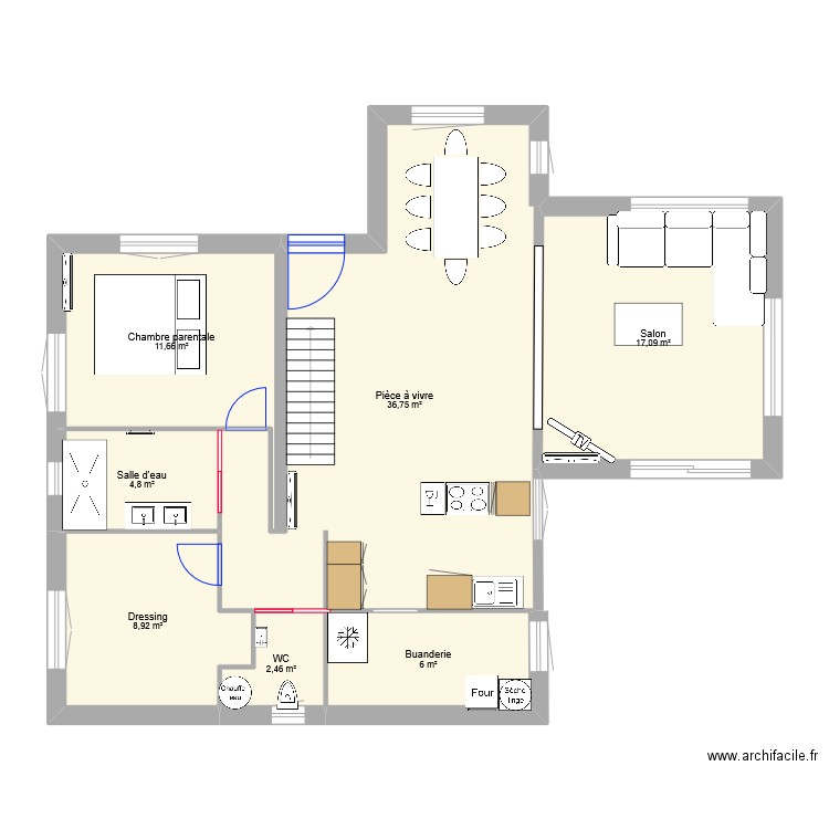 projet clim sam et benj. Plan de 15 pièces et 169 m2