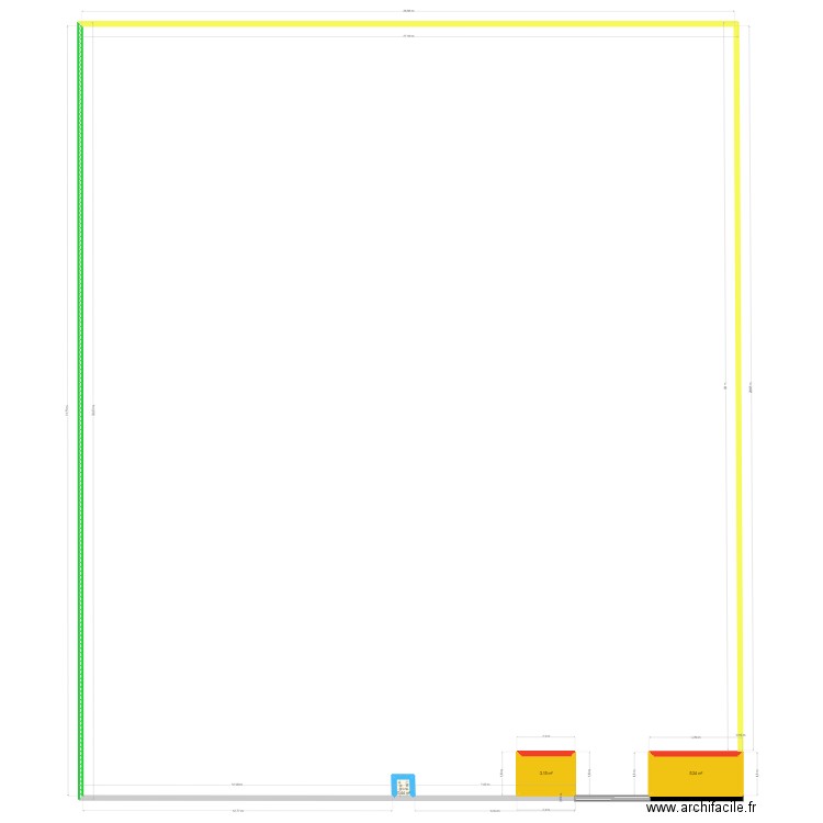 MURS TERRAIN. Plan de 3 pièces et 9 m2