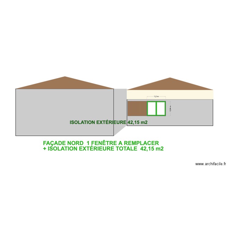 LEGOIS FAÇADE NORD. Plan de 0 pièce et 0 m2