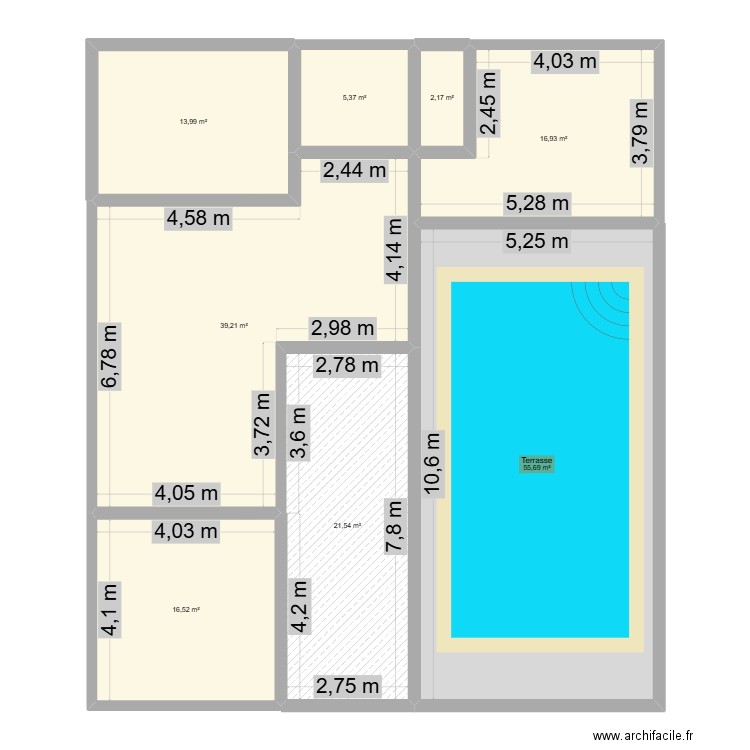 artintalat. Plan de 8 pièces et 171 m2