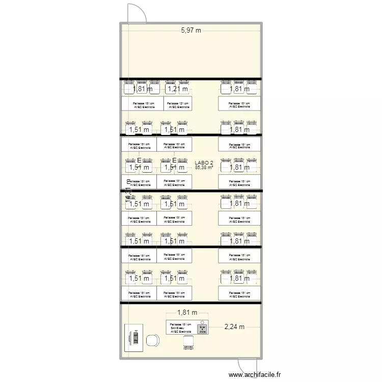 Transmission Région 29 juin Salle de Cours Labo 2 35 élèves. Plan de 1 et 85 m² Transmission Région 29 juin Salle de Cours Labo 2 35 élèves. Plan de 1 et 85 m²
