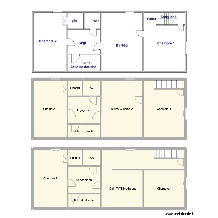 Projet Saumur Bagneux RDC+1. Plan de 14  et 181 m²