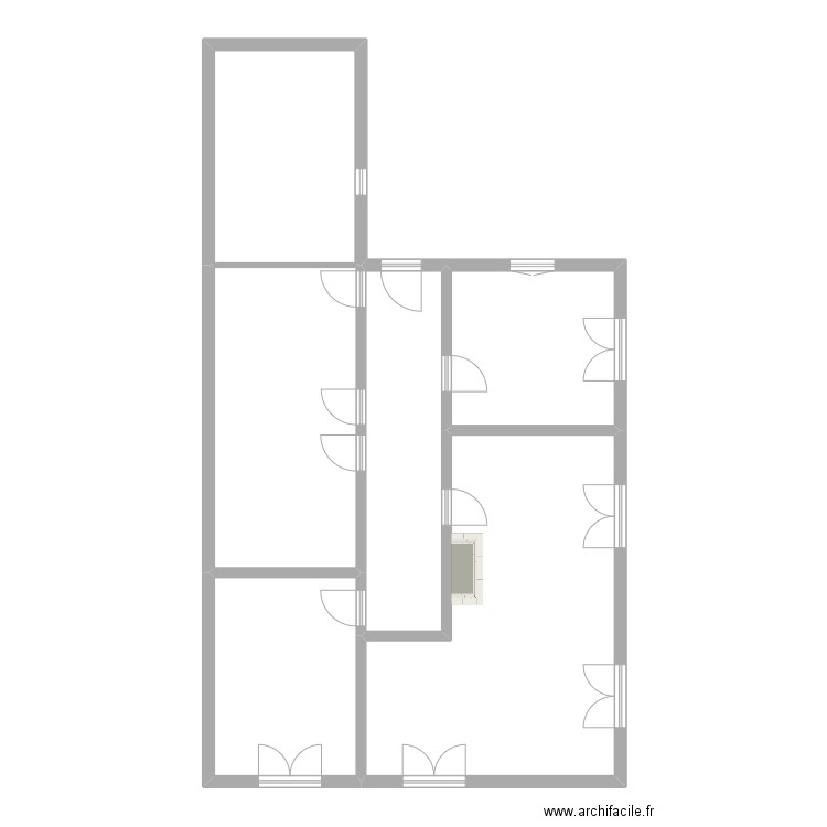 RDC reel cytes. Plan de 6 pièces et 110 m2