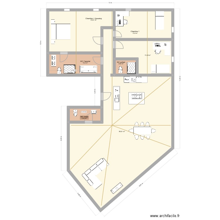 Final ardon - mymy. Plan de 7 pièces et 172 m2