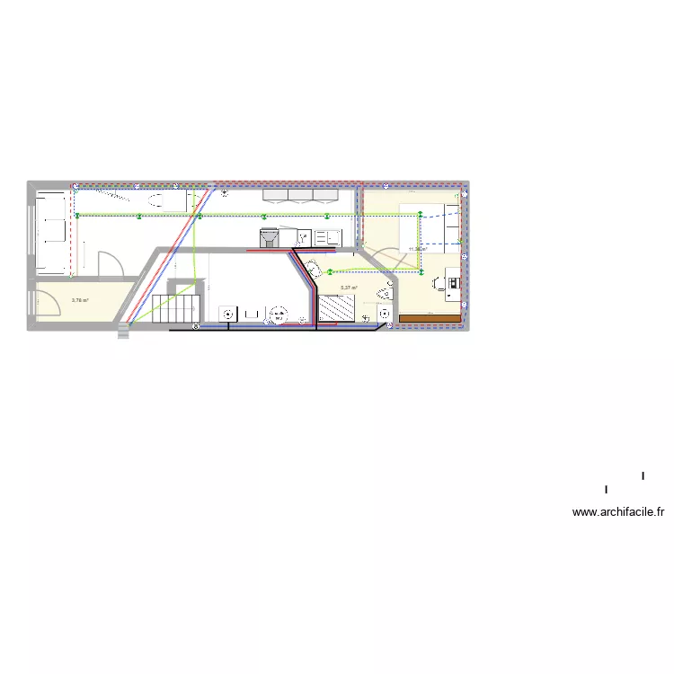APPART. Plan de 3  et 21 m²