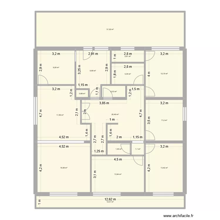 &eacute;tage maison. Plan de 17  et 191 m²
