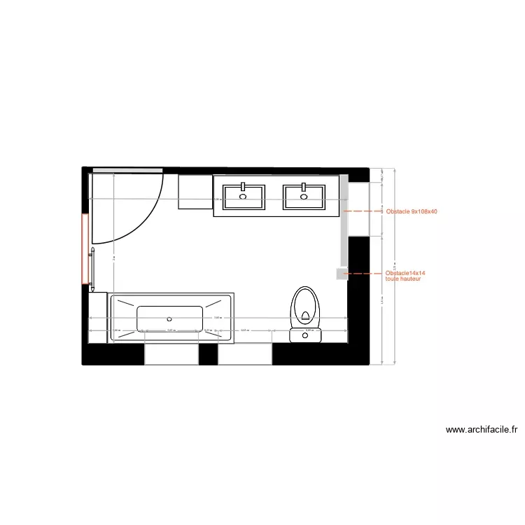 sdb plan PROJETÉ V2. Plan de 1 Pièce et 6 m² sdb plan PROJETÉ V2. Plan de 1 Pièce et 6 m²