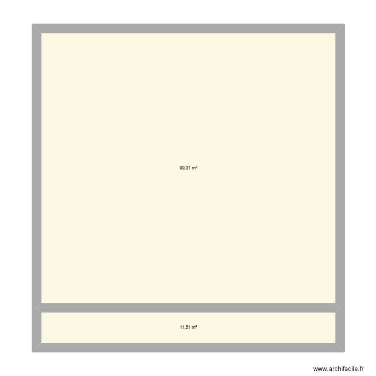 1er etage. Plan de 2 pièces et 111 m2