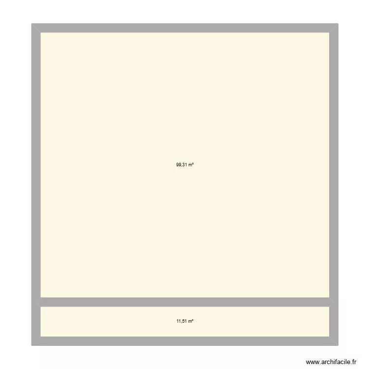 1er etage. Plan de 2 pièces et 111 m²