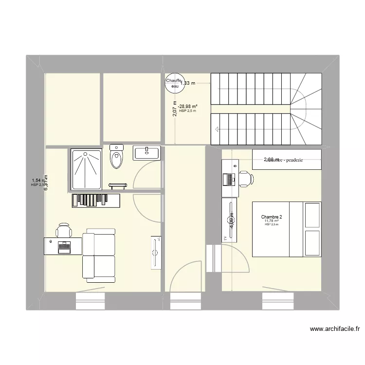 MONTREDON RDC. Plan de 3  et 16 m²