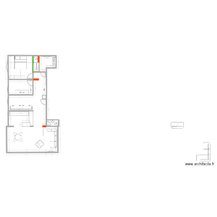 plan salle de bain v_05.10.25. Plan de 4 pièces et 8 m2