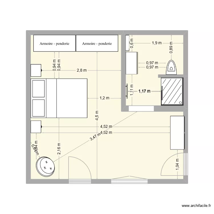 PLAN CHAMBRE 2. Plan de 2 et 27 m² PLAN CHAMBRE 2. Plan de 2 et 27 m²