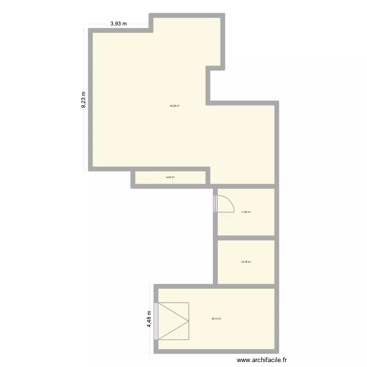 plan test. Plan de 5  et 150 m²