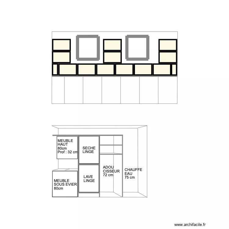BUANDERIE. Plan de 
