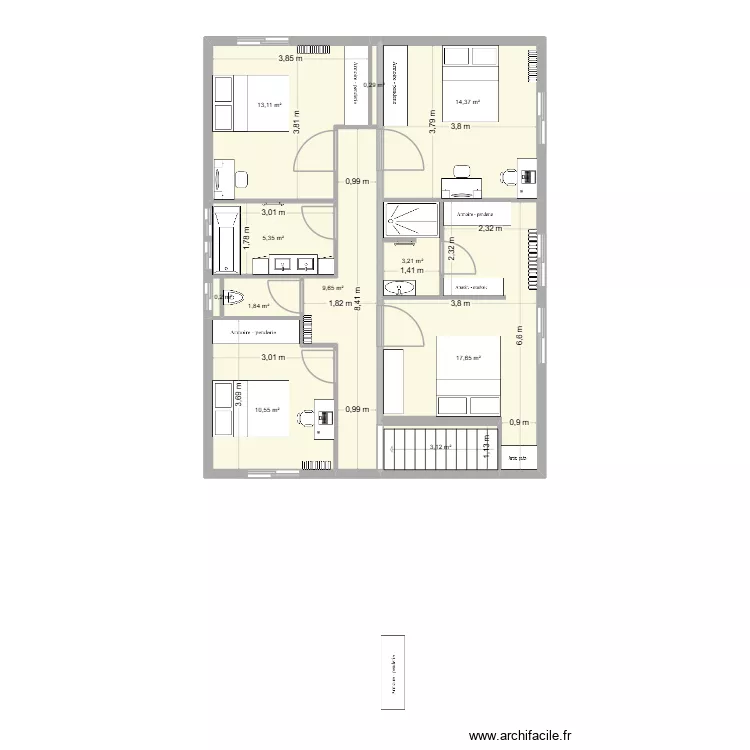 plan digne 6.0. Plan de 16  et 161 m²
