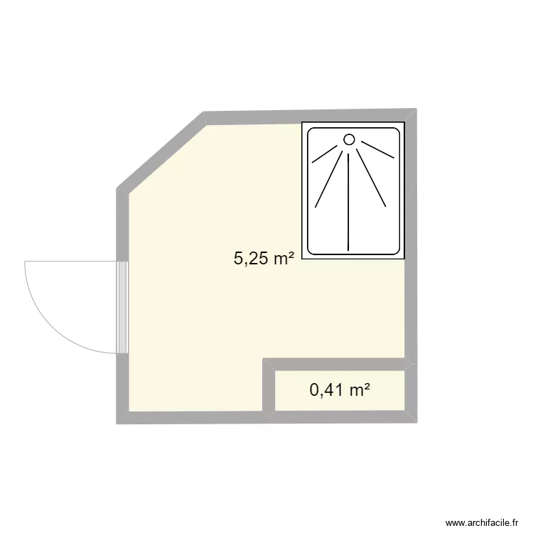 SIN 44C. Plan de 2 Pièces et 6 m²