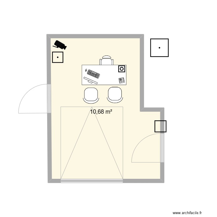 bg clare. Plan de 1 pièce et 11 m2
