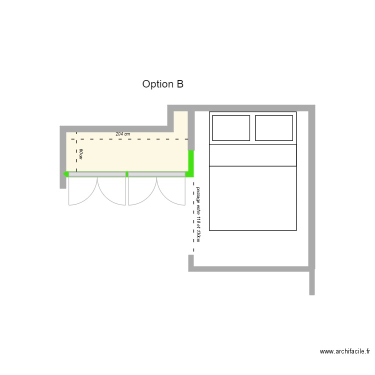 71 Charenton option (B). Plan de 1 pièce et 1 m2