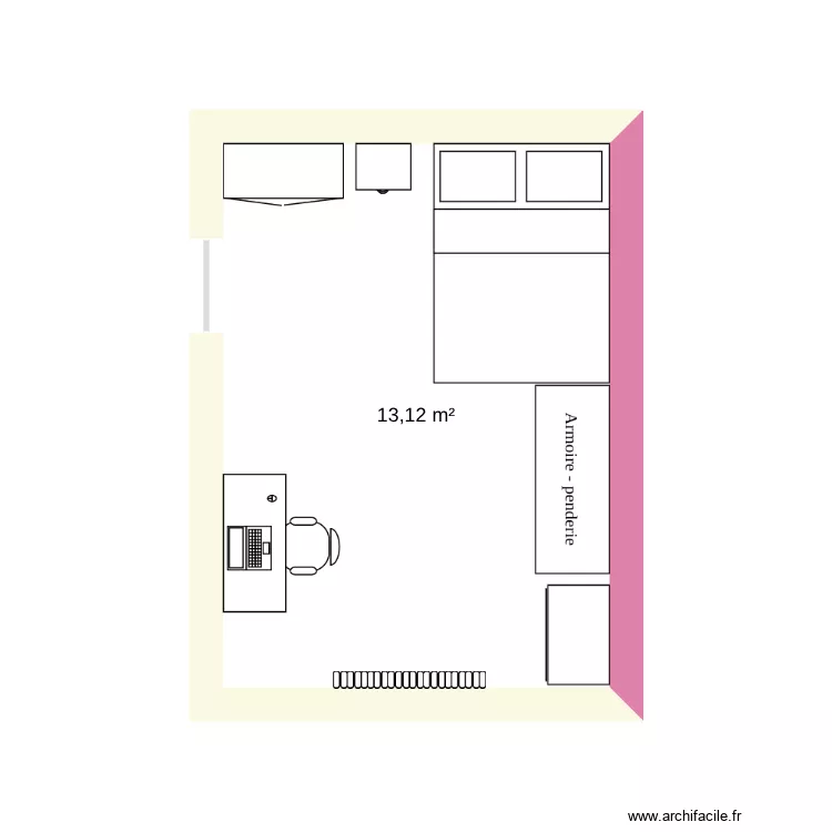 chambre léna. Plan de 1 pièce et 13 m² chambre léna. Plan de 1 pièce et 13 m²