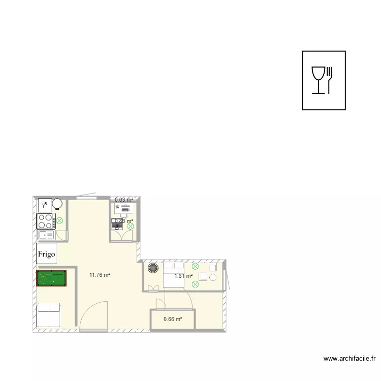 kalou. Plan de 5  et 15 m²