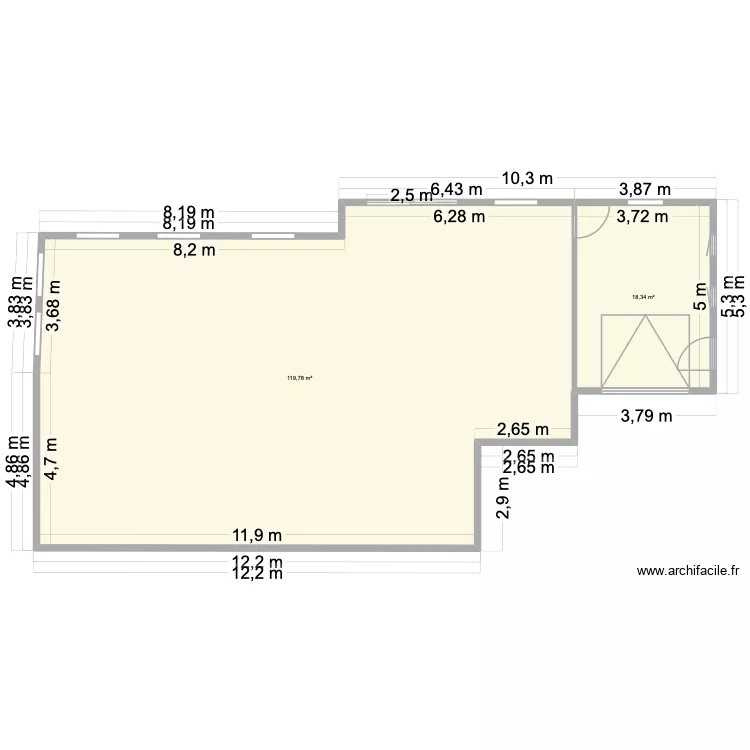baudour. Plan de 2  et 138 m²